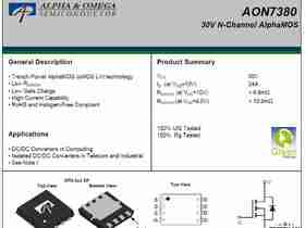 AON7380 nmos管 原理图 数据手册
